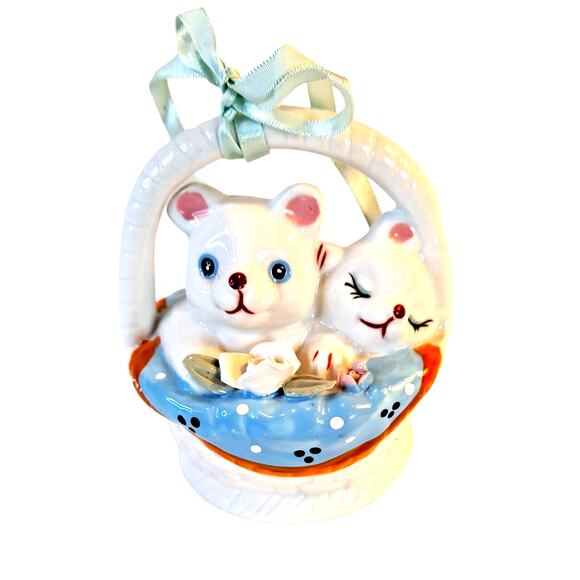 Cute Kittens in a Basket Tiny Bank by NANCO - Picture 1 of 3